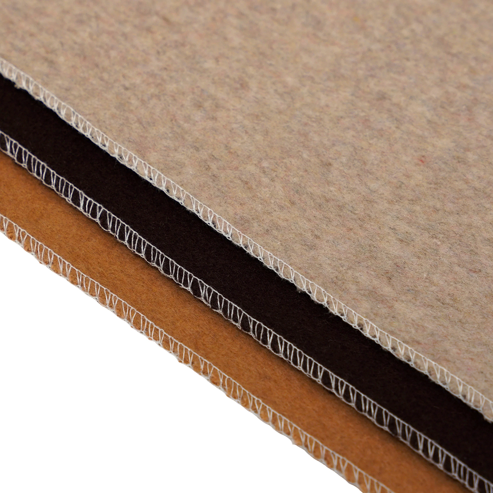 50 % uld, 40 % polyester, 10 % andre fibre, 720G/M, bønnepastafarve, tykt dobbeltsidet uldstof, ML-0124-4382-1