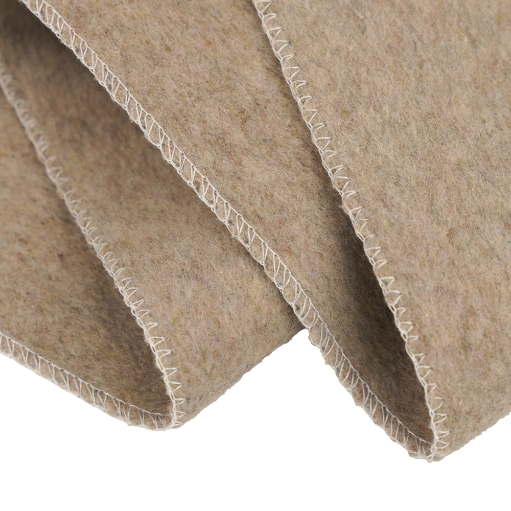 50 % uld, 40 % polyester, 10 % andre fibre, 720G/M, bønnepastafarve, tykt dobbeltsidet uldstof, ML-0124-4382-1