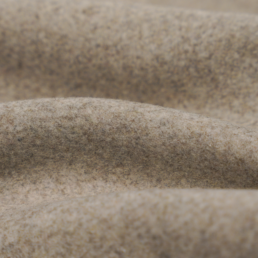 50% Uld, 40% Polyester, 10% Andre Fiber, 770G/M, Natural Light Bean Pasta, Twill Melton Fabric, ML-0124-4425
