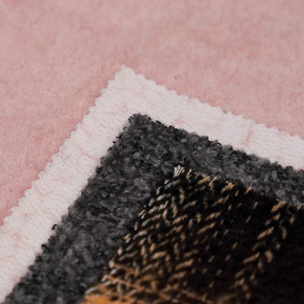 40% Uld, 60% Polyester, 540G/M, Sort og hvid, Circle Tweed Stof, ML-8021071